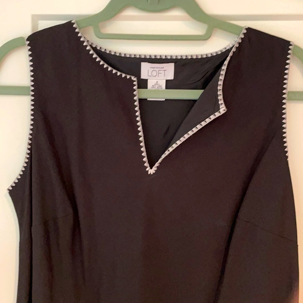 Ann Taylor Loft black linen dress